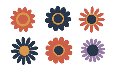 Abstract flowers vector clipart. Spring illustration.