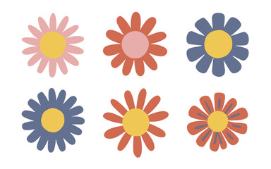 Abstract flowers vector clipart. Spring illustration.