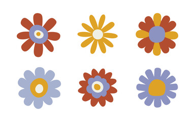 Abstract flowers vector clipart. Spring illustration.