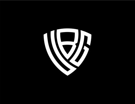 UBG creative letter shield logo design vector icon illustration