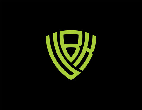 UBK creative letter shield logo design vector icon illustration