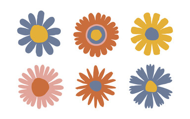 Abstract flowers vector clipart. Spring illustration.