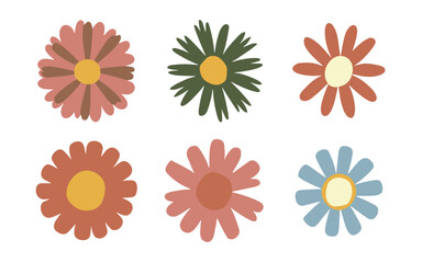 Abstract flowers vector clipart. Spring illustration.