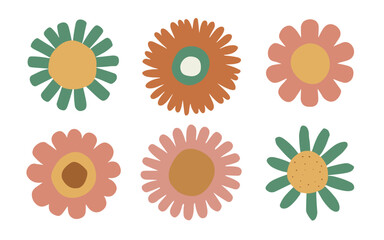 Abstract flowers vector clipart. Spring illustration.