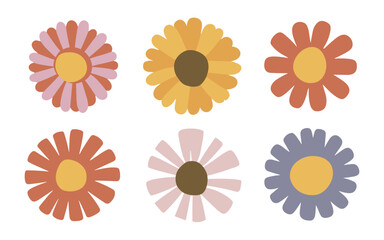 Abstract flowers vector clipart. Spring illustration.