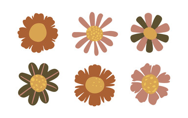 Abstract flowers vector clipart. Spring illustration.