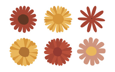 Abstract flowers vector clipart. Spring illustration.