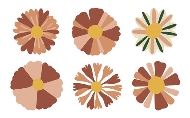 Abstract flowers vector clipart. Spring illustration.