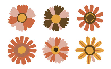 Abstract flowers vector clipart. Spring illustration.