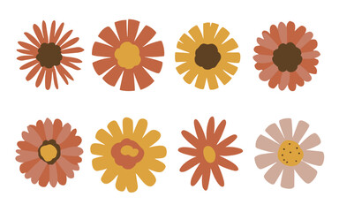Abstract flowers vector clipart. Spring illustration.