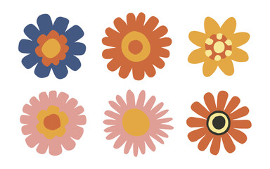 Abstract flowers vector clipart. Spring illustration.