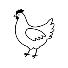 Fototapeta na wymiar Chicken line art vector illustration.