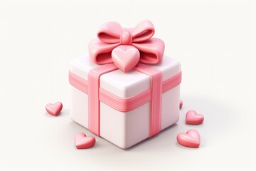Happy Valentine's Day Three-dimensional chocolate cake gift set For lovers and important people generative by ai - obrazy, fototapety, plakaty