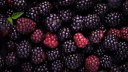 Blackberries background. Top view. Blackberry background.