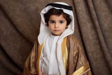 Portrait of a boy wearing Arab traditional dress