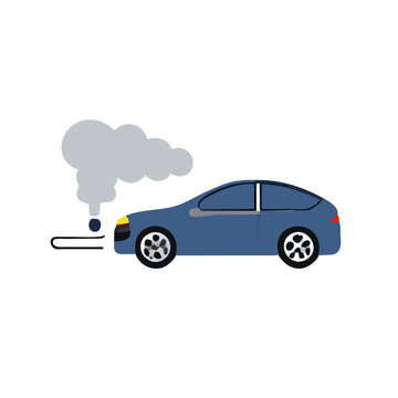 Car exhaust system vektor icon illustation