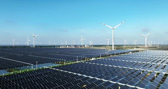 solar power plant and wind power station