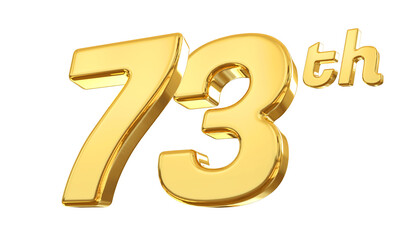 73th anniversary gold 3d number 