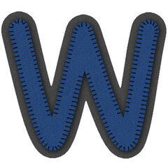 Fabric Alphabet Letter W