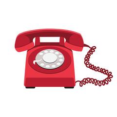 Vintage telephone with handset on a cord. Retro illustration, icon, vector