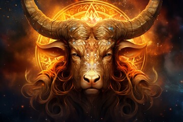 Image illustration of taurus horoscope zodiac sign - obrazy, fototapety, plakaty