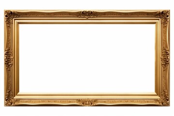 Wooden antique picture frame isolated on white background with copy space. Image display concept