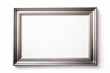 Wooden picture frame isolated on white background with copy space. Image display concept