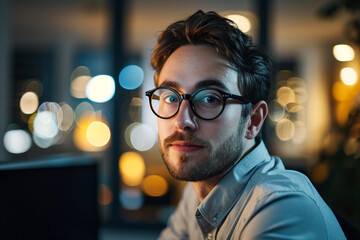 Obraz premium Business man in office potriat