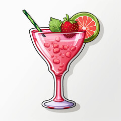 cocktail, glass, drink, alcohol, martini, fruit, red, isolated, strawberry, beverage, cold, juice, cherry, white, food, fresh, sweet, vodka, alcoholic, party, ice, liquor, blue, wine, dessert