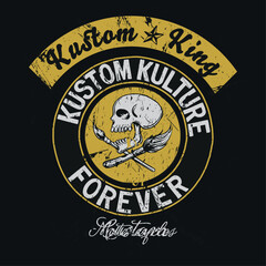 Special seal, stamp and tattoo shapes, skull king, emblem and logo, Creative and special illustration art design
