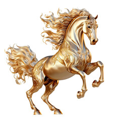 lucky golden horse on a transparent background