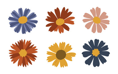 Abstract flowers vector clipart. Spring illustration.