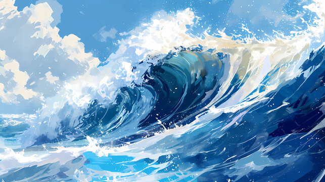 Dynamic Ocean Wave Illustration