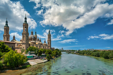 Zaragoza is the capital of Aragon, one of the autonomous communities in northeastern Spain. In the center of the city is the baroque basilica of Our Lady of Pilar, Spain