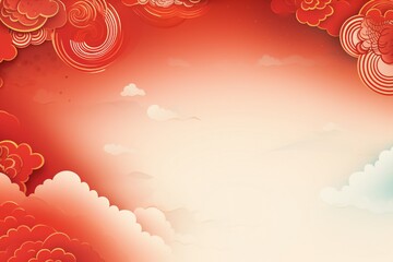Chinese New Year dragon element background with empty copy space Generative AI
