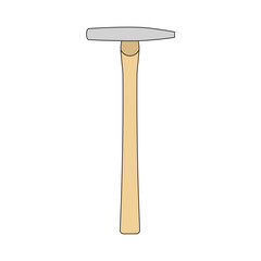 Kids drawing Cartoon Vector illustration tack hammer icon Isolated on White Background