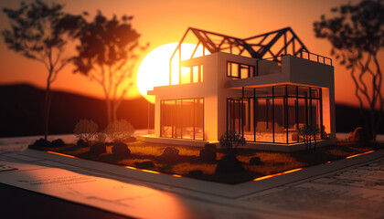 Modern Luxury Estate with 3D Model and Detailed Plans by Top Architect - ai generated