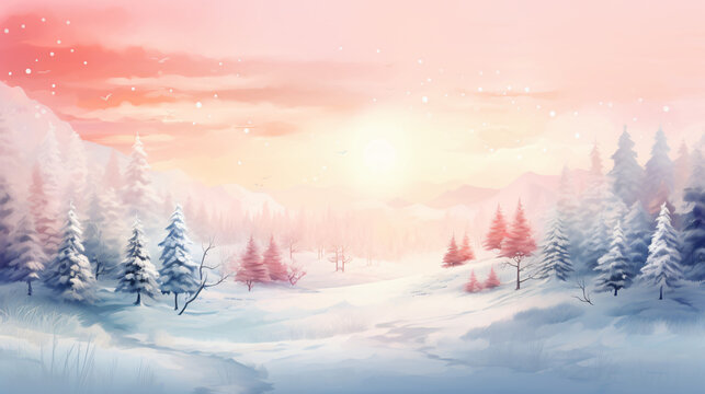 Draw a picture beautiful winter background