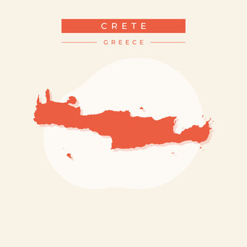 Vector illustration vector of Crete map Greece