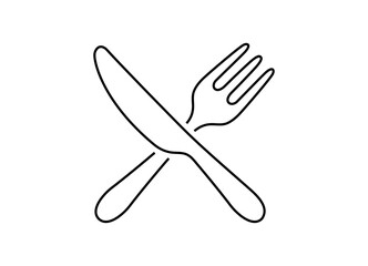 ナイフ、フォークのアイコン ベクターイラスト