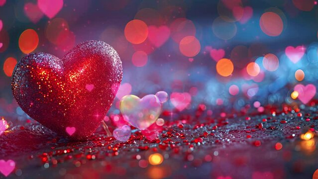 valentines day background with hearts and romantic. seamless looping time-lapse virtual video animation background.