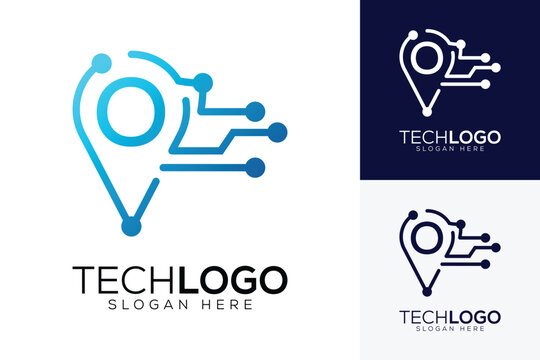 vector technology  letter o logo