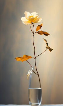 A simple single delicate flower in a vase