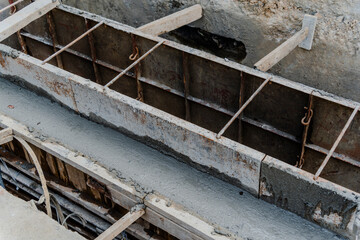 Obraz premium Formwork is molds into which concrete or similar materials are either precast or cast-in-place.