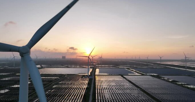 solar power plant and wind power station