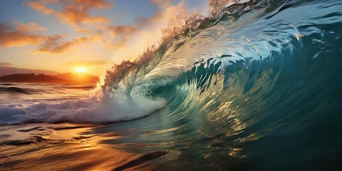 Fotobehang A massive wave in the ocean © piai