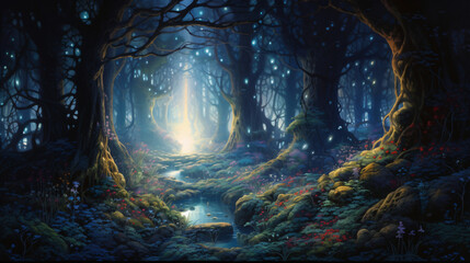 Enchanted forestfantasy landscape