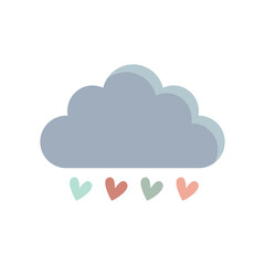 cloud computing concept Valentine boho heart february love cupid pastel