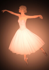 3d Illustration of a ghostly ballet dancer 