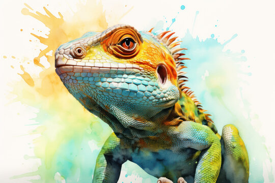 iguana portrait. Wildlife art